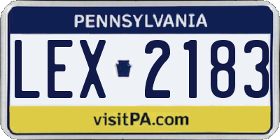 PA license plate LEX2183