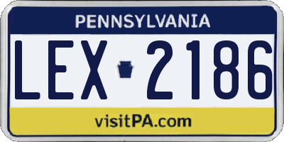 PA license plate LEX2186