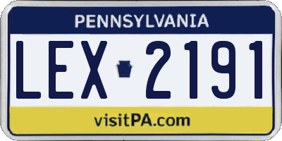 PA license plate LEX2191
