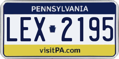 PA license plate LEX2195