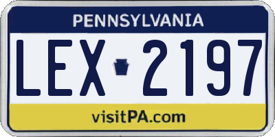 PA license plate LEX2197