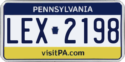 PA license plate LEX2198