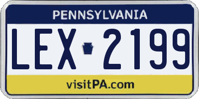 PA license plate LEX2199
