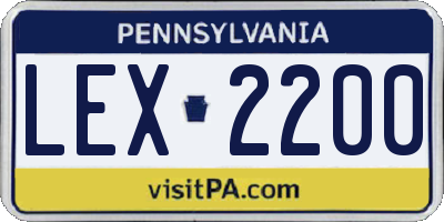 PA license plate LEX2200
