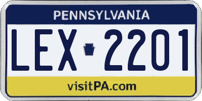 PA license plate LEX2201
