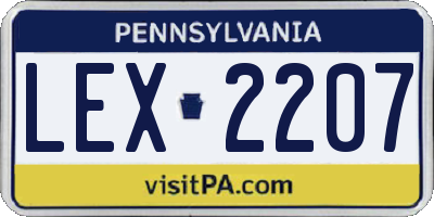 PA license plate LEX2207