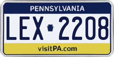 PA license plate LEX2208