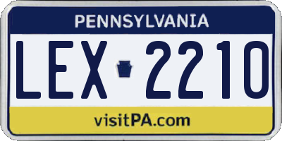 PA license plate LEX2210