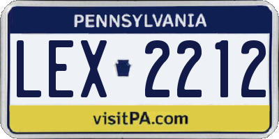 PA license plate LEX2212