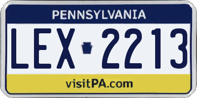 PA license plate LEX2213