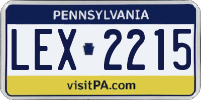 PA license plate LEX2215