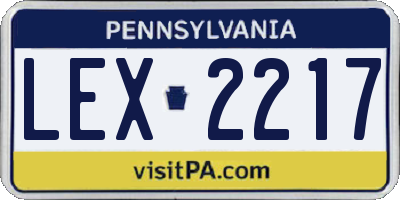 PA license plate LEX2217