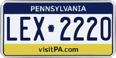 PA license plate LEX2220