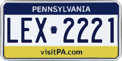 PA license plate LEX2221