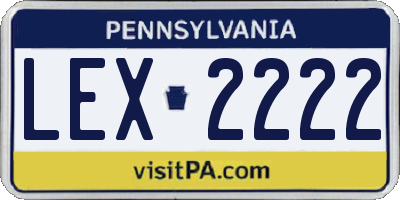 PA license plate LEX2222