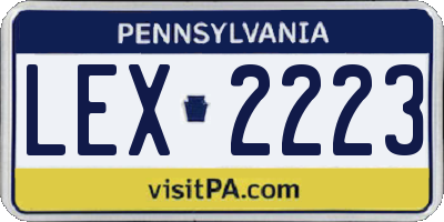 PA license plate LEX2223