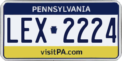 PA license plate LEX2224