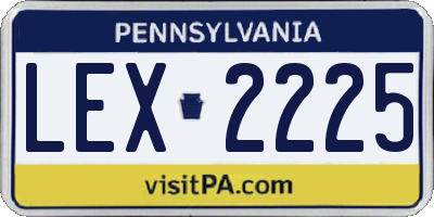 PA license plate LEX2225