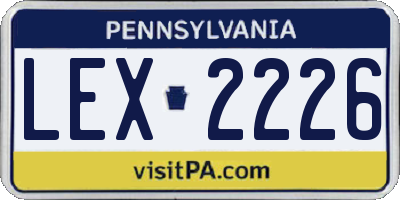PA license plate LEX2226