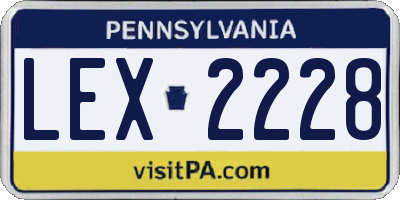 PA license plate LEX2228