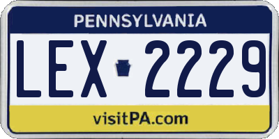 PA license plate LEX2229