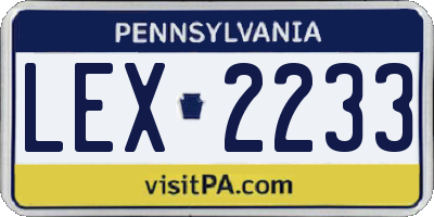 PA license plate LEX2233