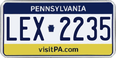 PA license plate LEX2235