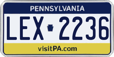 PA license plate LEX2236