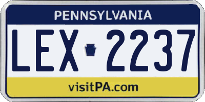 PA license plate LEX2237
