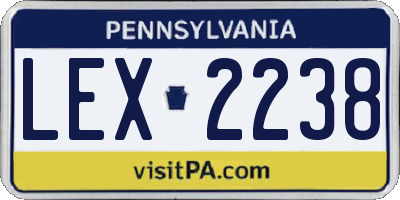 PA license plate LEX2238