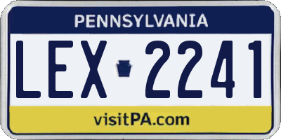 PA license plate LEX2241