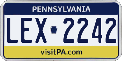 PA license plate LEX2242