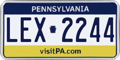 PA license plate LEX2244