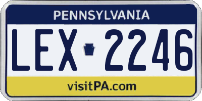 PA license plate LEX2246