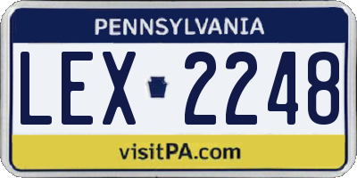 PA license plate LEX2248