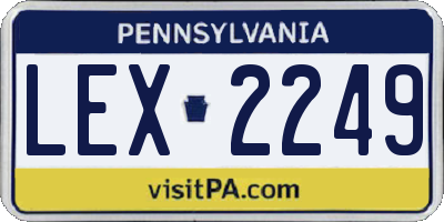 PA license plate LEX2249