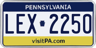 PA license plate LEX2250