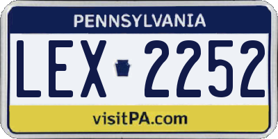 PA license plate LEX2252