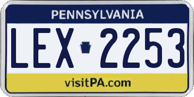 PA license plate LEX2253