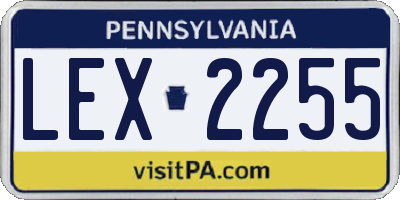 PA license plate LEX2255