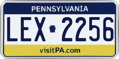 PA license plate LEX2256