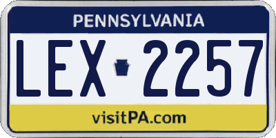 PA license plate LEX2257