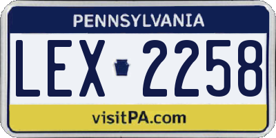 PA license plate LEX2258