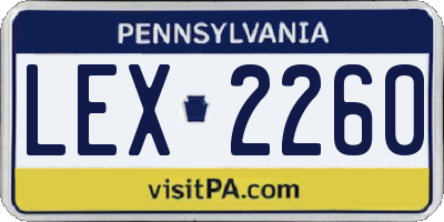 PA license plate LEX2260