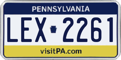 PA license plate LEX2261