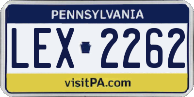 PA license plate LEX2262