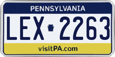 PA license plate LEX2263