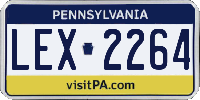 PA license plate LEX2264