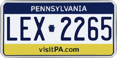 PA license plate LEX2265