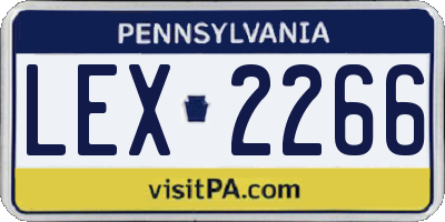 PA license plate LEX2266